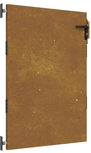 vidaXL Puerta de jardín acero corten 85x125 cm, puerta de metal, puerta de jardín delantera, puerta de jardín con cerradura, puerta de acero
