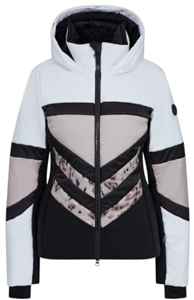 Sportalm W Ski Jacket 1 Colorblock-Schwarz-Weiß - Atmungsaktive wasserdichte Damen Skijacke, Größe 42 - Farbe Optical Wh