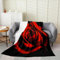 Kuscheldecke 140x200 Rote Rosen, 3D Flanell Fleecedecke Romantisches Thema Weiche und Warme Wohndecke, Decke als Sofadecke, Tagesdecke Wolldecke für Kinder Erwachsene F1642