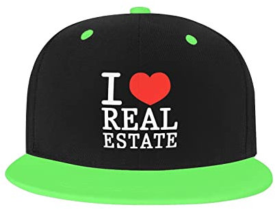 Verstellbare Mütze für Männer und Frauen, I Love Real Estate Unisex Hip Hop Baseball Cap Trucker Dad Hats