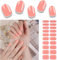 Foyute Semi Cured Gel Nail Strips, 20 Pcs Soft Self-Adhesive Gel Nail Polish Wraps Sticker for Salon-Quality Manicure Set,Long Lasting,Easy to Apply & Remove, Nail File & Wooden Stick