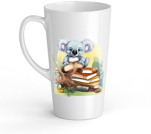 Dropful Koala Kinderbecher in weißer Keramik - Große 483 ml, Perfekt für heiße Schokolade oder Milch, Spaß und einfach zu bedienen