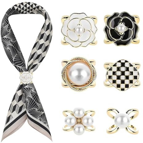JINJUMEI 6 Stück Schalring Clip, Gold Schal Clip Schalring Clip Tuchring Fashion Schal Ring Schal Verschluss Ring Schalring Moderner Verschluss für Damenschals Und Seidenschals Verwende