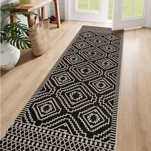 Lahome Marokkanischer waschbarer Läuferteppich, 2 x 8 cm, einfacher Jute-Teppich für Flur, 2,4 m