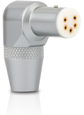 Jack per giradischi DIN a 5 pin, placcato in oro, offre una connessione compatibile per la maggior parte dei bracci audio e dei cavi, adatto per cavi da 18 AWG-20 AWG (angolato)