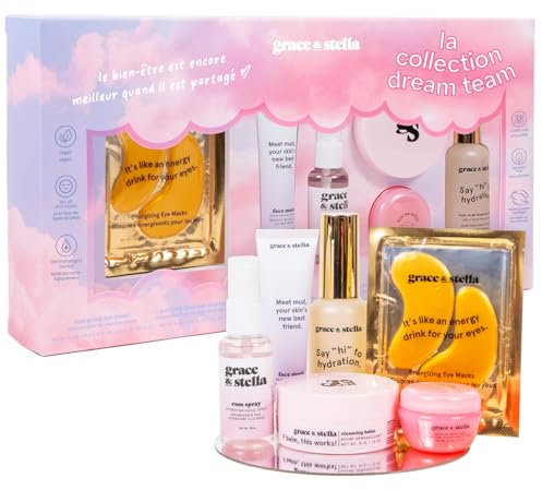 grace & stella Dream Team Gift Set for Her - Best Gift Set With 6 Bestsellers - Vegan & Cruelty Free - Beauty Gifts for Her - Skincare Gift Set for Women - Gifts for Mum