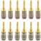 Nakamichi FanLock Excel-Serie 24 Karat vergoldeter Bananenstecker, 10 AWG – 18 AWG, 4 mm Dicke für Lautsprecherverstärker, Hi-Fi Stereo Heimkino Audiokabel Schnellanschluss, 12 Stück (6-Paare)