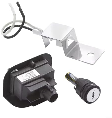 EpheyFIF Zündset Gasgrill Ersatz Zündsatz für Weber Q1200 Q2200 64868 Serie 1 Zündknopf, 1 elektronische 2 Steckdosenzündung, 1 Keramikelektrode und Draht
