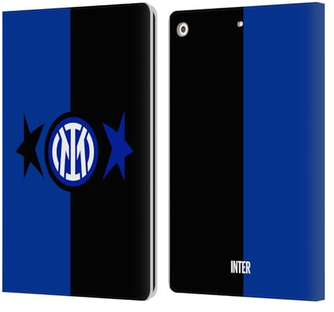 Head Case Designs Licenza Ufficiale Inter Milan Nero & Blu IM 2Stars Custodia Portafoglio in Pelle Compatibile con Apple iPad 10.2 2019/2020/2021