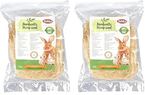 Nobby Laine de Chanvre pour Hamsters et Petits rongeurs, 2 Paquet (1 x 100 g)