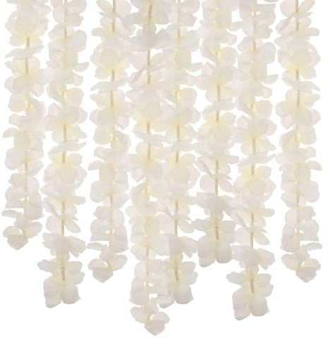 LuLobtg 40Pcs Artificial Wisteria Garland Reusable Silk Cloth Wisteria Flowers 40inch White Wisteria Vine Hanging Fake Flower Vine for Family Wedding Arch Party Patio Decoration