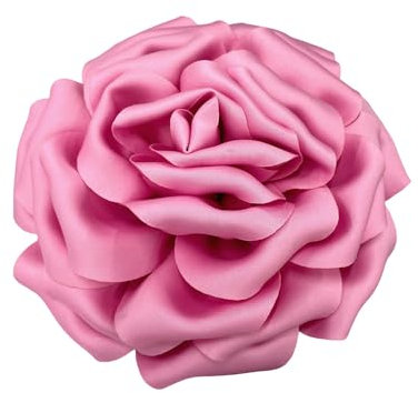 160mm Fleur De Rose En Satin De Soie Délicate Grandes Broches Extra Larges Épingles à Revers En Tissu Broche Pour Femme Fête De Mariage Banquet Robe Costume Vêtements Accessoires (rose foncé)