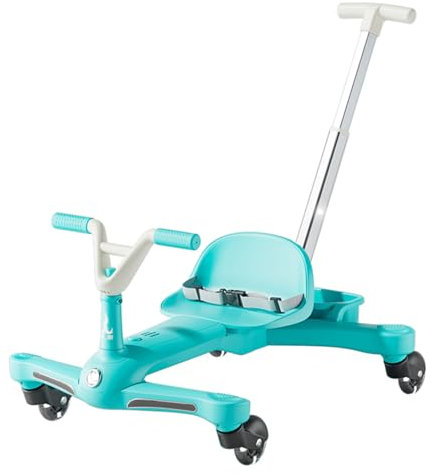 2-in-1 Wiggle Ride-On Car & Push Car for Kids, Adjustable Seat, 360° Swivel Wheels, Safety Belt – Ride On Toys for Toddlers Ages 2–6 (Blue)