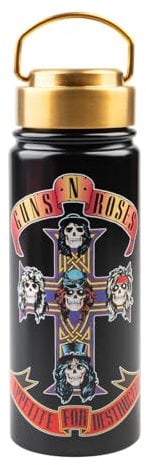 Grupo Erik Metal Water Bottle 550ml / 18.6oz - Guns N' Roses Merch | Hot and Cold Water Bottle Stainless Steel, Cute Travel Bottles Gym | Guns And Roses Gifts Under 20 Pounds