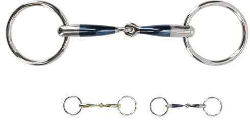 NETPROSHOP Anatomiskt formad träns med enkelt brutet tandmunstycke 14 mm argentan eller söt iron, storlek: 13,5, färg: söt järn