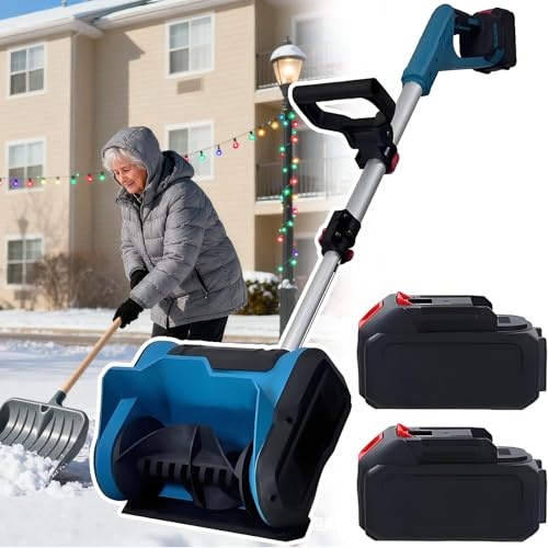 forplubossmmp Spazzaneve A Batteria Ricaricabile da 21 V – Sgombera Neve Fino A 31 Cm E 15 Cm di profondità. Spazzaneve Elettrico, 2800 Giri/Min. Facile da Riporre su Terrazze, Auto