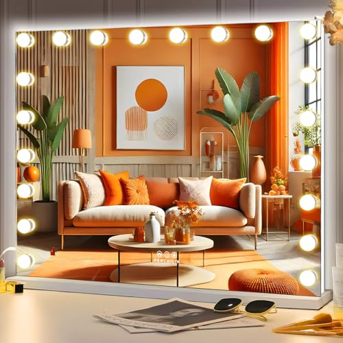 FENCHILIN Hollywood Spiegel mit RGB Hintergrundbeleuchtung 100x80 cm