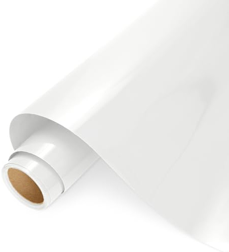 AMAZINGHOME White Heat Transfer Vinyl Roll - 30.5 cm x 400 cm, Premium Iron On Vinyl for Fabric, Compatible with All Cutting Machines, HTV for Clothing, Bags, Home Decor