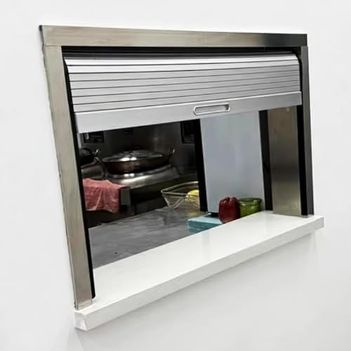 Porta a Soffietto da Interno Porta Scorrevole a Serrandina per Cucina, Bianca, Anta a Battente in Plastica ABS per Mobiletto, Anta Avvolgibile(46x86cm(18x34in))