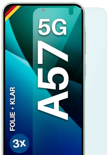 moex für Samsung Galaxy A57 5G Schutzfolie Displayschutz Folie Ultra-klar HD 0,2 mm kompatibel mit jeder Hülle, Anbringen ohne Blasen, Handyfolie Extra Kratzfest, FlexProtect 3 Stück