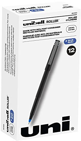 uni-ball® - Roller Ball Stick Dye-Based Pen, Blue Ink, Micro, Dozen - Sold As 1 Dozen - Writes as smooth as a fountain pen, without the mess.