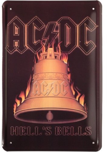Blechschild AC DC - Hell´s Bells 20 x 30 cm Metallschild Blech 153