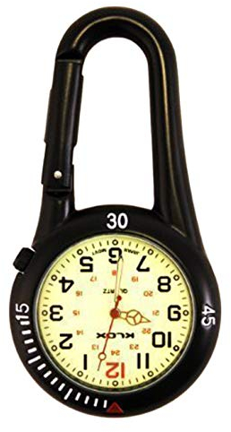 Taschenuhr mit Karabiner und Zifferblatt mit Leuchtmasse, ideal für Ärzte, Krankenschwestern
