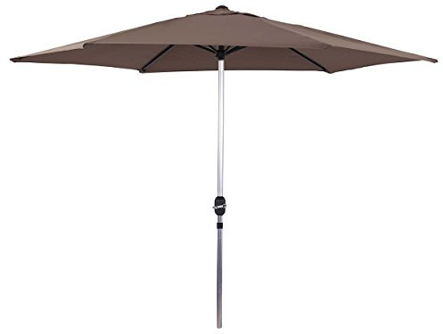 Parasol jardin droit Alu Sol - Rond - Ø 3m - Taupe