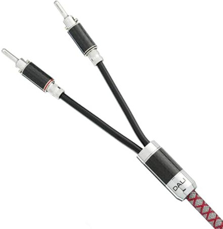 DALI Lautsprecherkabel SC RM230S - Premium Silberbeschichtetes, Sauerstofffreies Kupferkabel für ultimative Klangklarheit, 2 x 2 Meter, 74 Adern, Rhodium-Bananenstecker