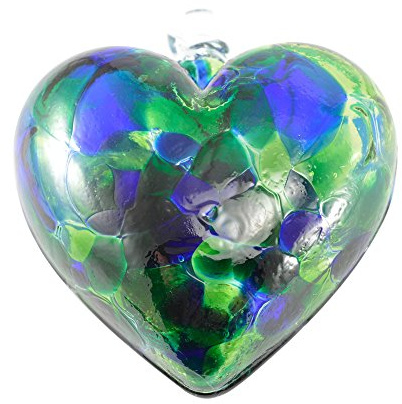 Milford Collection Glass Friendship Heart Small - Sea Green