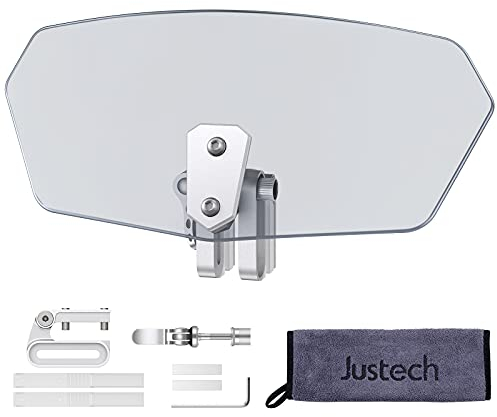 Justech Parabrisas Universal de la Motocicleta Deflector de Viento Ajustable para Motos Durable - Color Ahumado