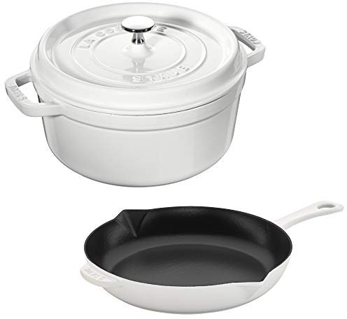 Staub Kochgeschirr-Set aus Gusseisen 3-pc weiß