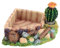 Pssopp Reptilien Eck Wasserschale Harz Schildkrötenschale Reptilienfutterschale Futterschale Wurmfutterstation Terrarium Teller künstlicher Kakteen Pool Landschaft Ornament
