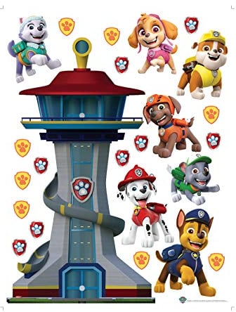 AG Design Paw Patrol große Station, dekorative Aufkleber für Wände, Möbel und Innenausstattung eines Kinderzimmers, 65 x 85 cm, DK 2322, PVC-Folie (Phtalate-Free), Mehrfarbig, 65 cm x 85 cm