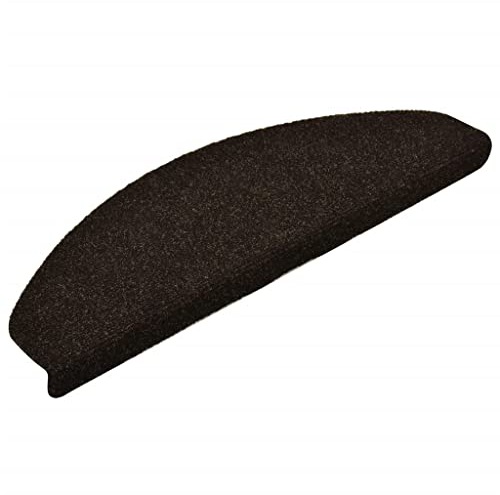 vidaXL 15x Treppenmatte Selbstklebend Stufenmatten Stufenschoner Treppenschutz Matten Treppenteppich Treppenschoner Dunkelbraun 65x21x4cm Nadelvlies