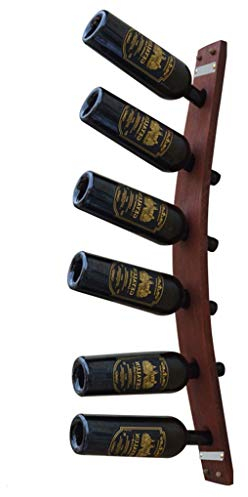 MYBA Weinregal Hölzerne Wandbehang Weinregal Retro Wein Storage Rack Flasche Verkaufsregale Weinflaschenhalter Organizer Bar Weinkeller Flaschenregal (Color : D, Größe : 6 Bottles)
