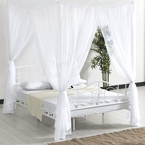 opamoo Moustiquaire de Lit, Grand Moustiquaire à Quatre Portes pour Soler Efficacement Les Moustiques, Moustiquaire Filet Baldaquin pour Lit Double et Lit Simple (190 x 240 x 210 cm)
