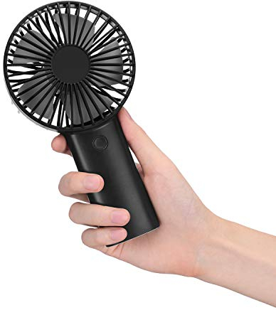 Mini Ventilateur Silencieux, USB Ventilateur Portable Rechargeable de Poche, 3 Vitesse du Vent, Bureau Voyages Placé Verticalement(Noir foncé)