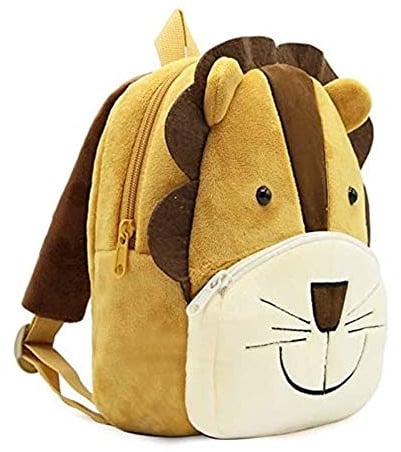 Voarge Kleinkind Rucksack, Kleinkind Schultasche, Cartoon Kinder Rucksack Tier Cartoon Mini Tasche Plüsch Kinder Rucksack, für Baby 1-5 Jahre, Löwe
