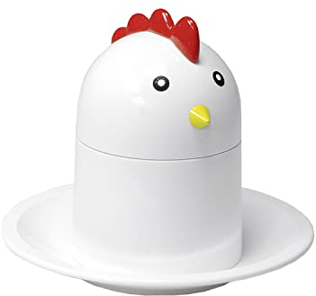 GSD Eierköpfer und Eierbecher Chicken Design, weiß