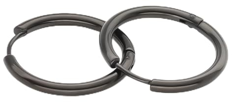 BCughia Frauen Ohrringe, Grosse Ohrringe Damen Silber Rostfreier Stahl Endlos 14x2.5mm Creolen für Damen Poliertes Rundes 2,5 mm Breites Design