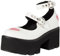 LAMODA - Women's Rosey Love Chunky Platform Dolly Shoes, White UK 6