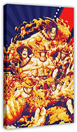 FUKITT One Piece Portgas D., Ace Wanted Poster Leinwand Poster Schlafzimmer Dekor Sport Landschaft Büro Raum Dekor Geschenkrahmen Stil 08x12inch(20x30cm)