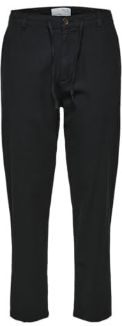 Selected Homme Herren Slh172-slimtape Brody Linen Pant Noos Chinohose, Schwarz, L EU