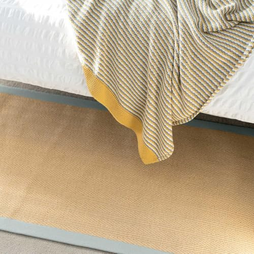 Natural Sustainable Herringbone Jute Hallway Runner Rug Soft Durable Flatweave Mat Sisal Living Room Entrance Kitchen Carpet Rugs 70cm x 240cm