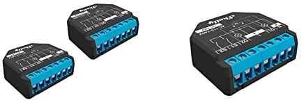 Shelly Plus 2PM Smart Home Doppel Relais Schalter (2er Pack) & Plus 2PM Smart Home Doppel Relais Schalter, Digitale Steuerung per kostenloser App & WLAN, Schwarz