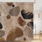 Hnmdmyi Duschvorhang Boho 180x180, Abstraktes Blatt Pflanze Braun Badewanne Vorhang Mid Century Modern Minimalistisch Geometrisch Ästhetisch Kunst Wasserdicht Polyester Stoff Waschbar Badevorhang
