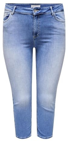 ONLY Carmakoma Carwilly Reg Waist Dnm Capri Noos Jeans, Denim Light Medium Blue Denim, 52 Mujeres