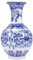 Vase Céramique Chinoiserie Bleu et Blanc Pot Décoratif pour Fleurs et Plantes Conteneur Floral Élégant Ornement de Bureau