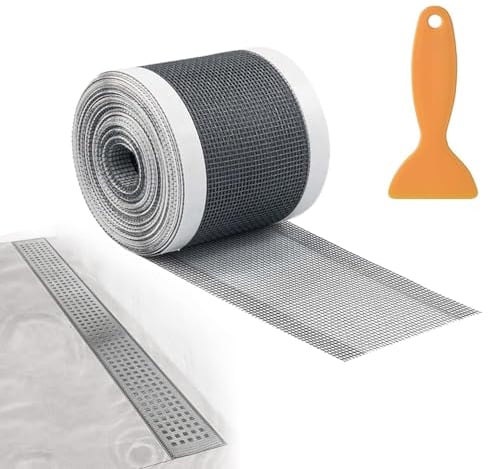 Abfluss Haarfänger, Einweg Duschabfluss Mesh Aufklebe, Duschrinne Abflussfilter Selbstklebend Einweg Abfluss Haarfänger für BadewanneBalkon Küche Bad(7cm*10m)